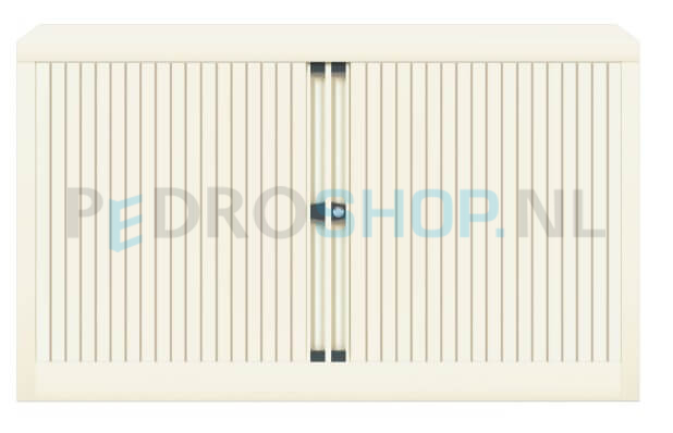 Archiefkast AKS met roldeur, krijtwit, 1 legbord, laag model, 70*120*43