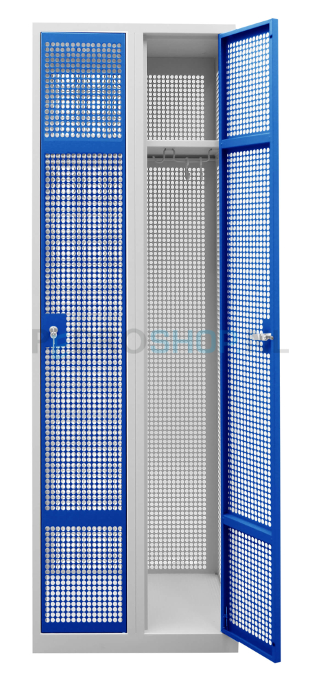 PDC Gaas garderobekast , 2-koloms, 2-deurs, 60 cm breed, blauw