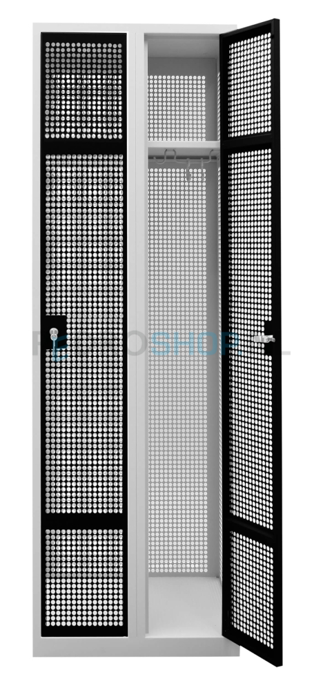 PDC Gaas garderobekast , 2-koloms, 2-deurs, 60 cm breed, zwart