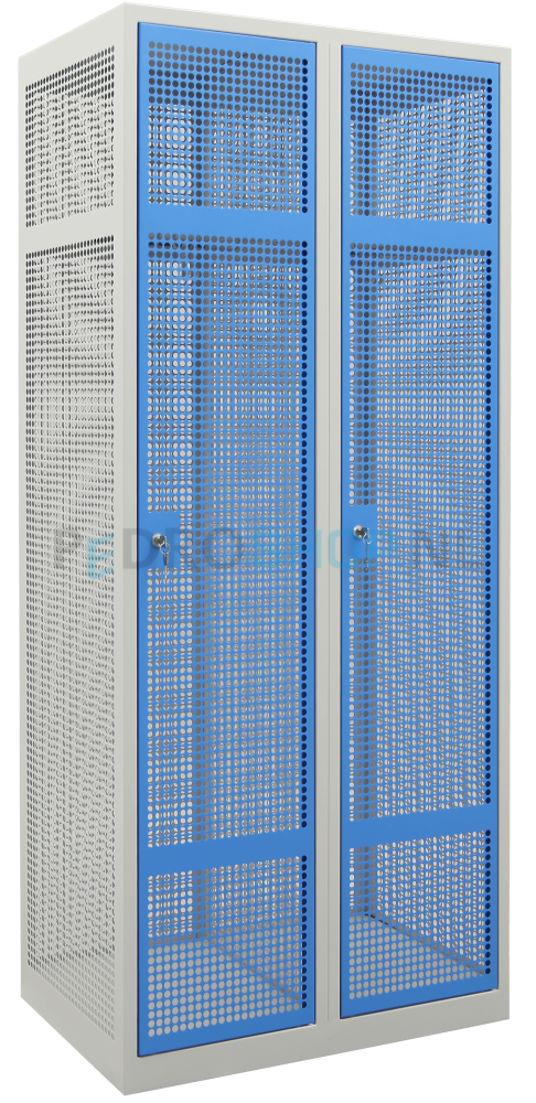 PDC Gaas garderobekast , 2-koloms, 2-deurs, 80 cm breed, blauw