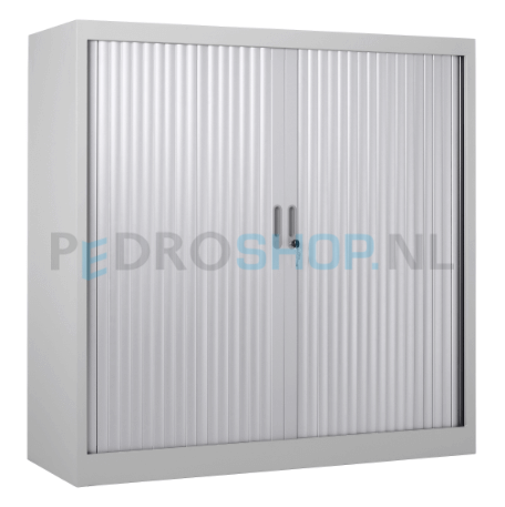 Roldeurkast PDC 120-120, 120*120*45, 3 legborden, aluminium