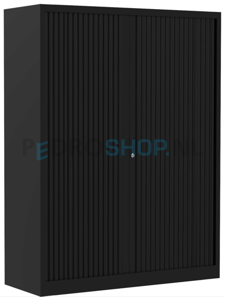 Roldeurkast PDC 160-100, 160*100*45, 3 legborden, zwart