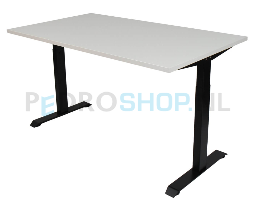 Bureau DSQ EURO 120*80, T-poot zwart met wit blad
