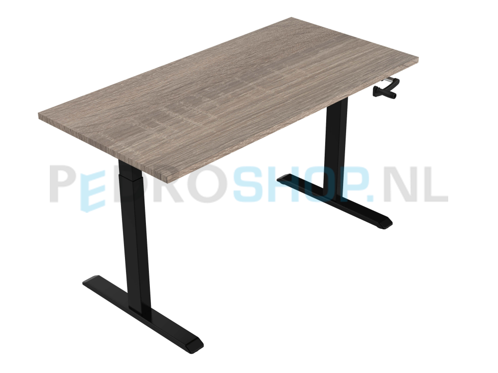 Slingerbureau DSQ EURO 160*80, zwarte poot met robson eiken blad