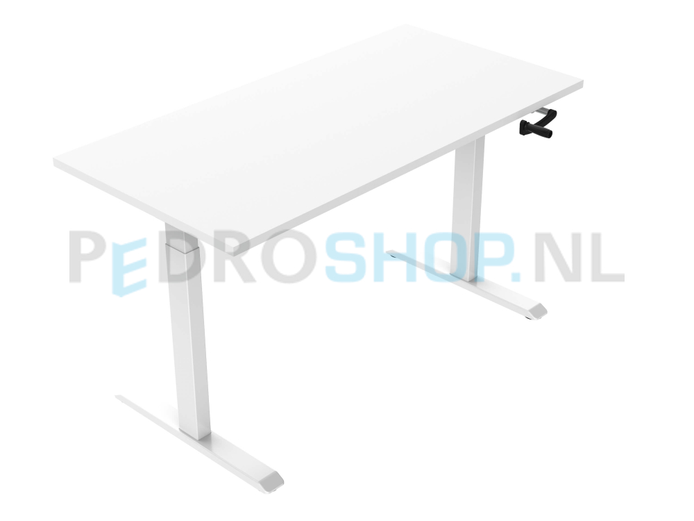 Slingerbureau DSQ EURO 140*80, witte poot met wit blad