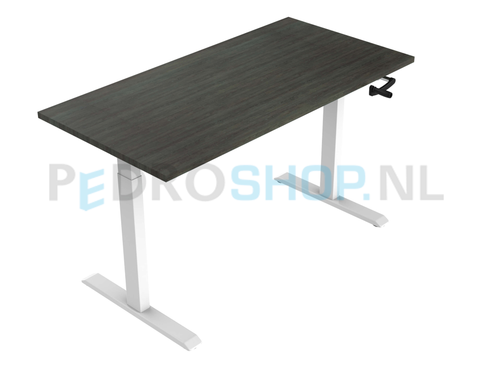 Slingerbureau DSQ EURO 140*80, witte poot met logan eiken blad