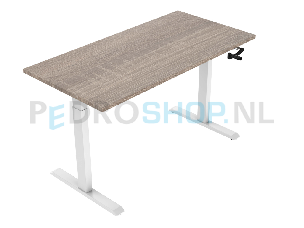 Slingerbureau DSQ EURO 120*80, witte poot met robson eiken blad