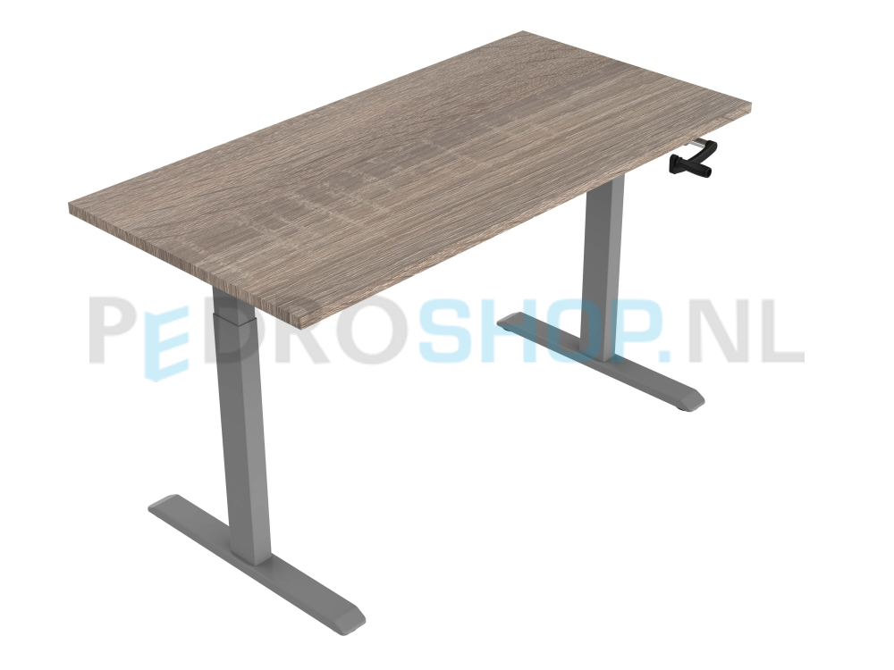 Slingerbureau DSQ EURO 120*80, aluminium grijze poot met robson eiken blad