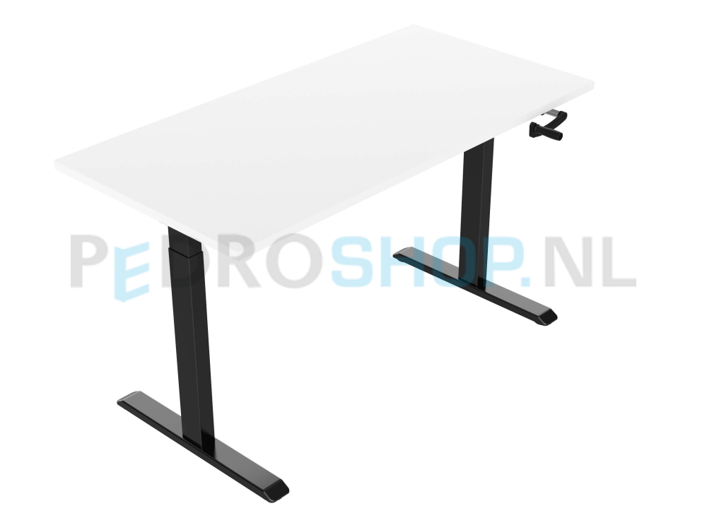 Slingerbureau DSQ EURO 120*80, zwarte poot met wit blad