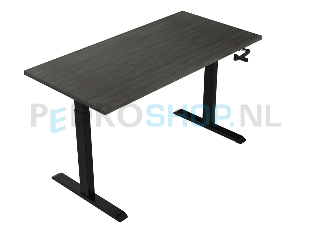 Slingerbureau DSQ EURO 120*80, zwarte poot met logan eiken blad