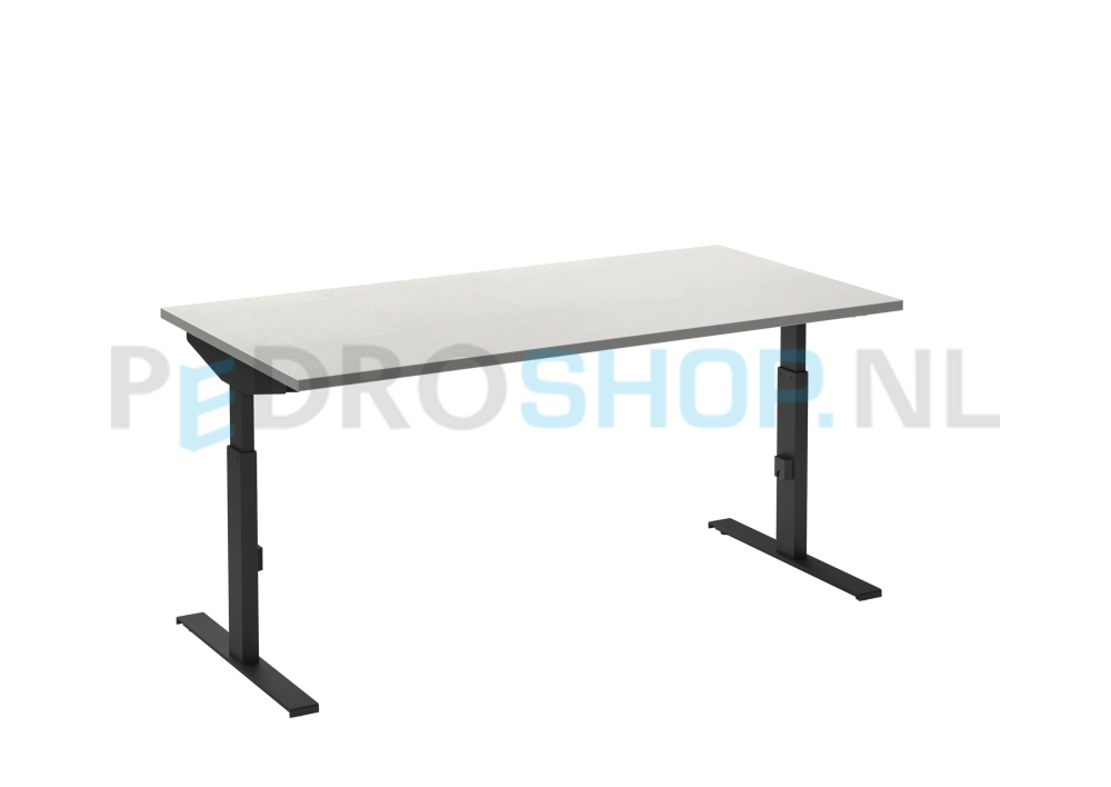 Bureau DSQ 180*80, zwarte T-poot met wit blad