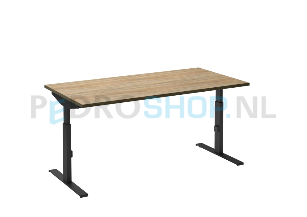 Bureau DSQ 180*80, zwarte T-poot met robson eiken blad