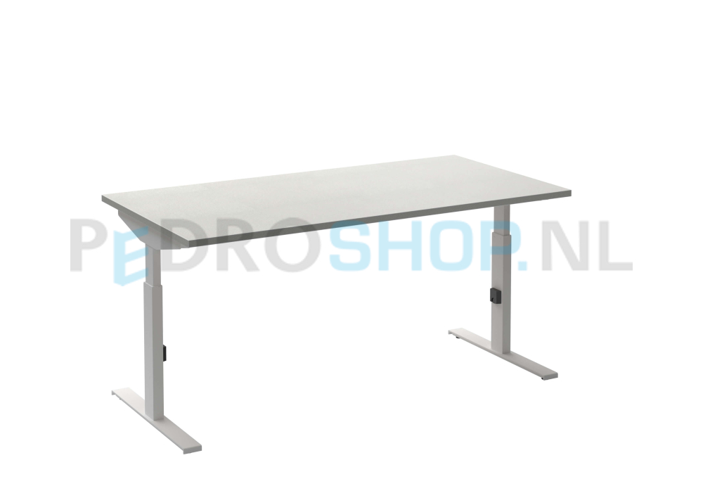 Bureau DSQ 160*80, witte T-poot met wit blad