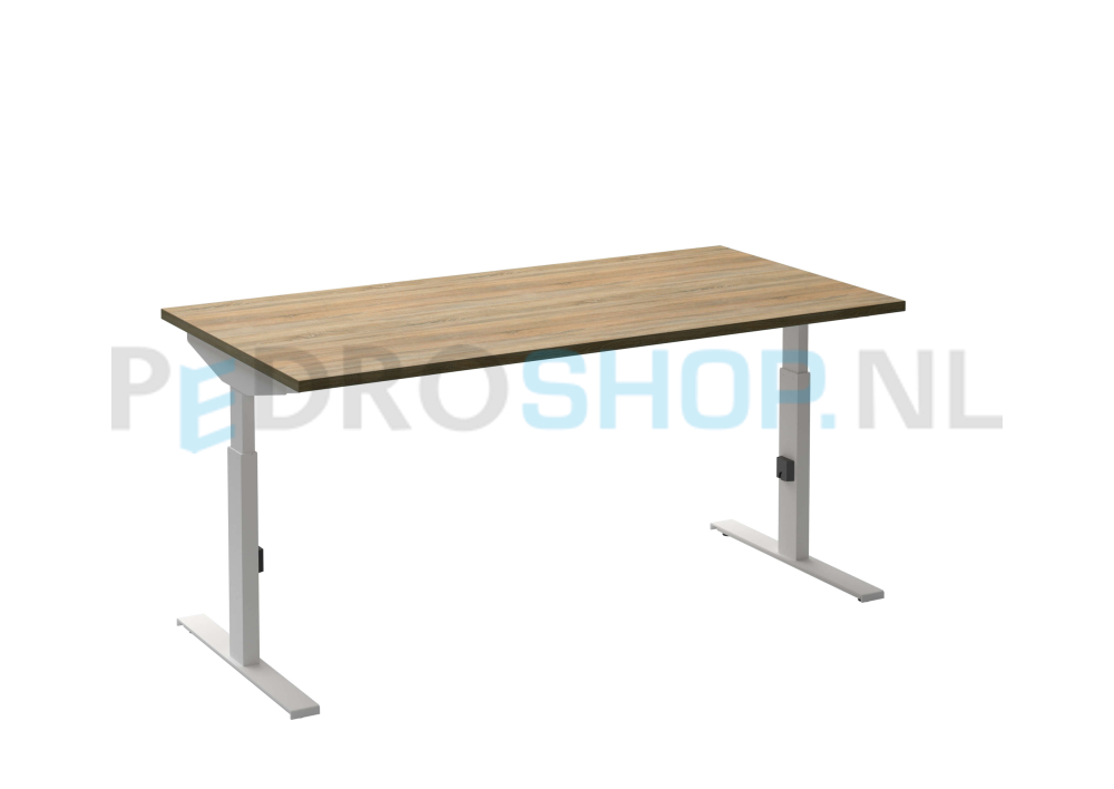 Bureau DSQ 140*80, witte T-poot met robson eiken blad