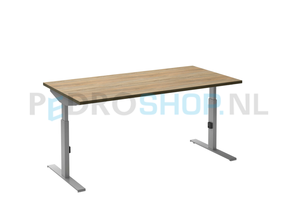Bureau DSQ 120*80, aluminium T-poot met robson eiken blad
