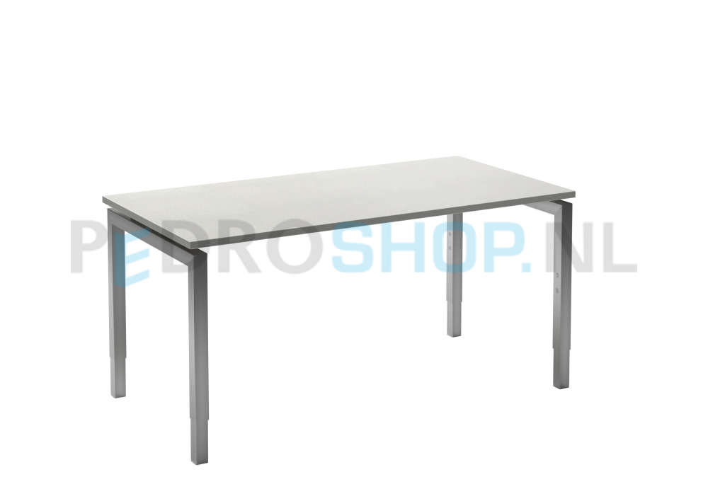 Bureau DSQ 120*80, aluminium N-poot met wit blad