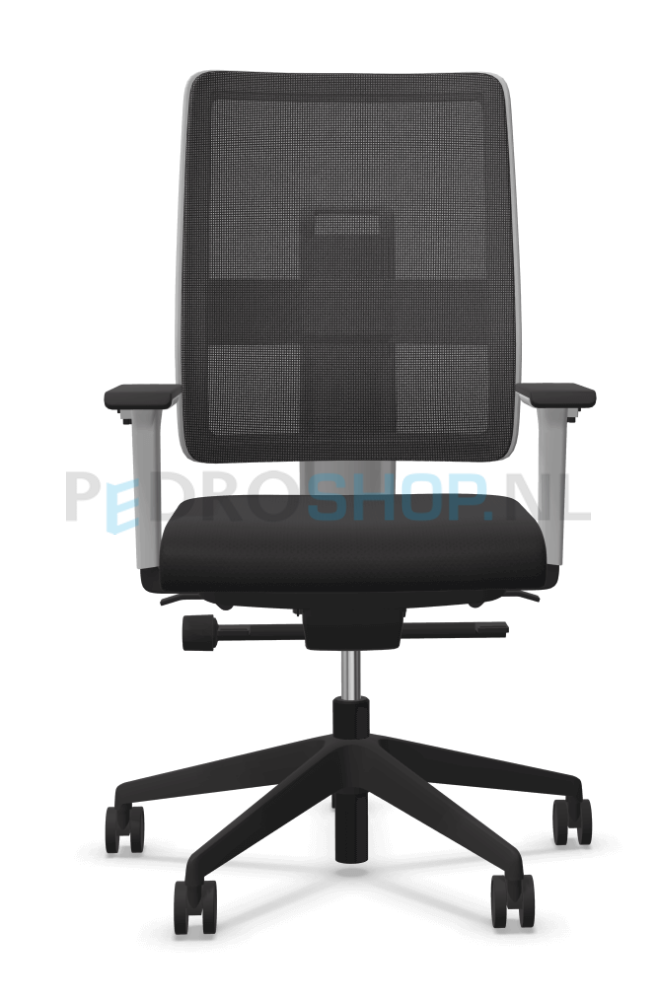 Bureaustoel VIASIT Toleo NPR, netbespanning zwart, kunststof rugkap off white