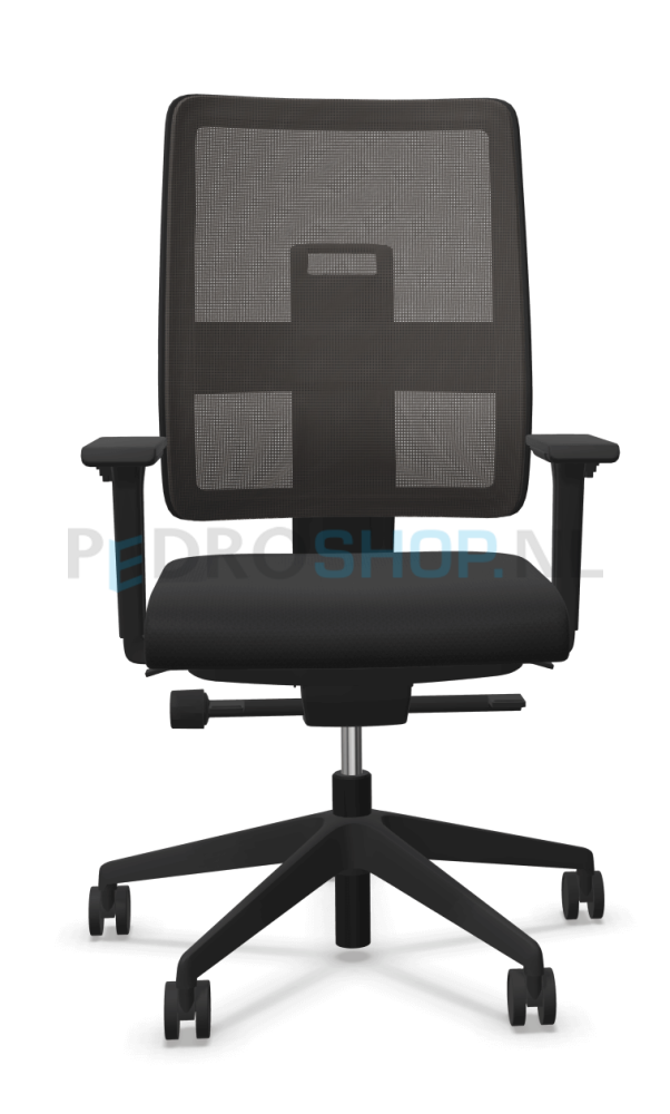 Bureaustoel VIASIT Toleo NPR, netbespanning middengrijs, kunststof rugkap zwart