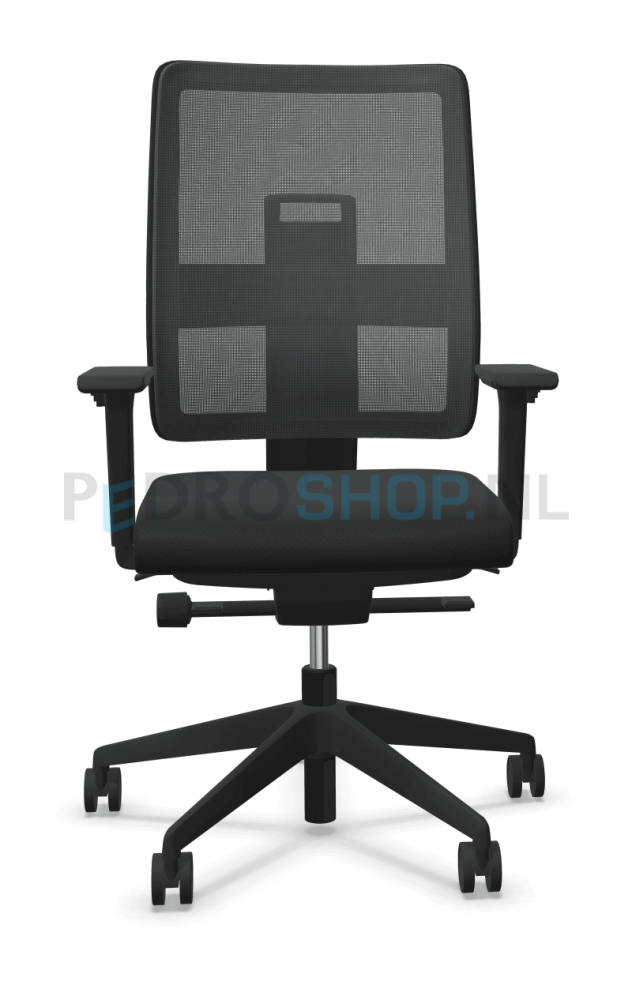 Bureaustoel VIASIT Toleo NPR, netbespanning donkergrijs, kunststof rugkap zwart