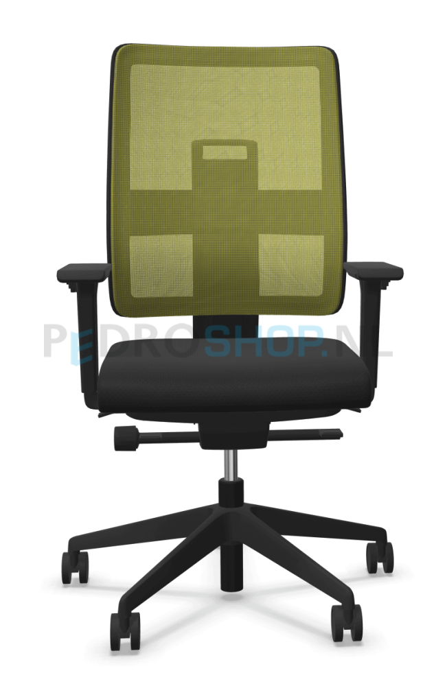 Bureaustoel VIASIT Toleo NPR, netbespanning groen, kunststof rugkap zwart