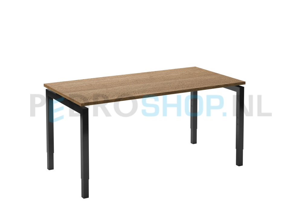 Bureau DSQ 180*80, zwarte N-poot met rustiek eiken tabak blad