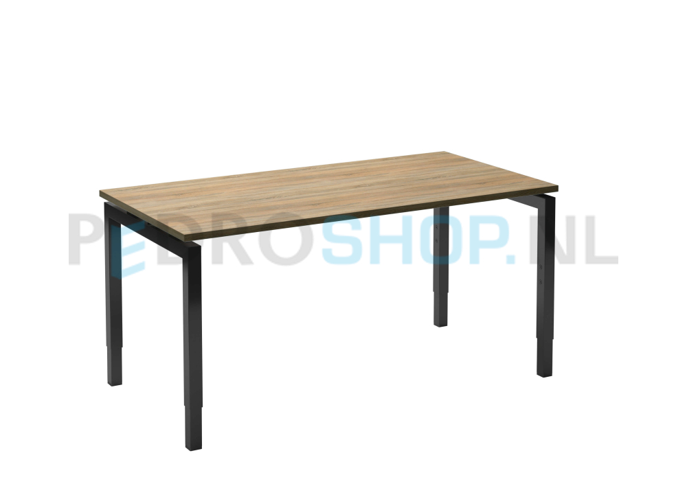 Bureau DSQ 160*80, zwarte N-poot met robson eiken blad