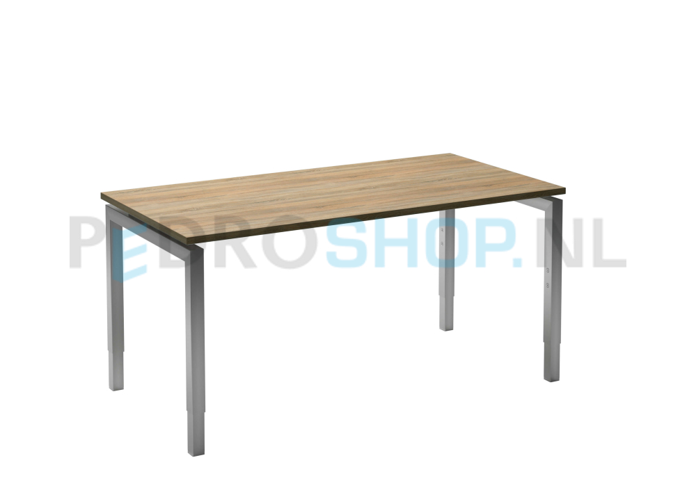 Bureau DSQ 140*80, aluminium N-poot met robson eiken blad