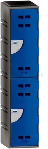 Kunststof garderobekast FSP, 1-koloms, 2-deurs, 172*38*45 cm, blauw