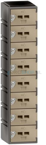 Polyethyleen locker FSP, 1-koloms, 8-deurs, 172*38*45 cm, crème