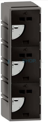 Halfhoge lockerkast FSP, 1-koloms, 3-deurs, 130*38*45 cm, antraciet