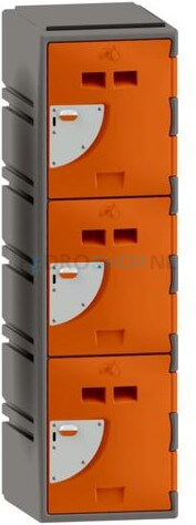 Halfhoge lockerkast FSP, 1-koloms, 3-deurs, 130*38*45 cm, oranje