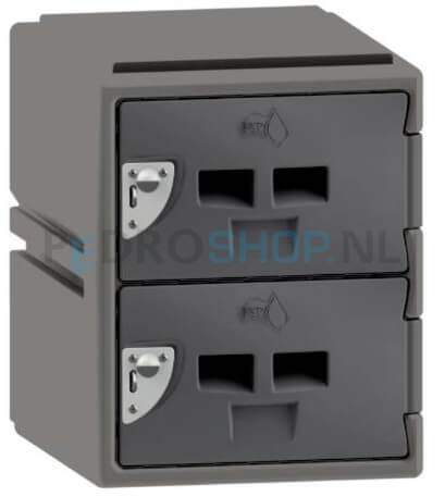Polyethyleen cube locker FSP, 2-deurs, 46*38*45 cm, donkergrijs