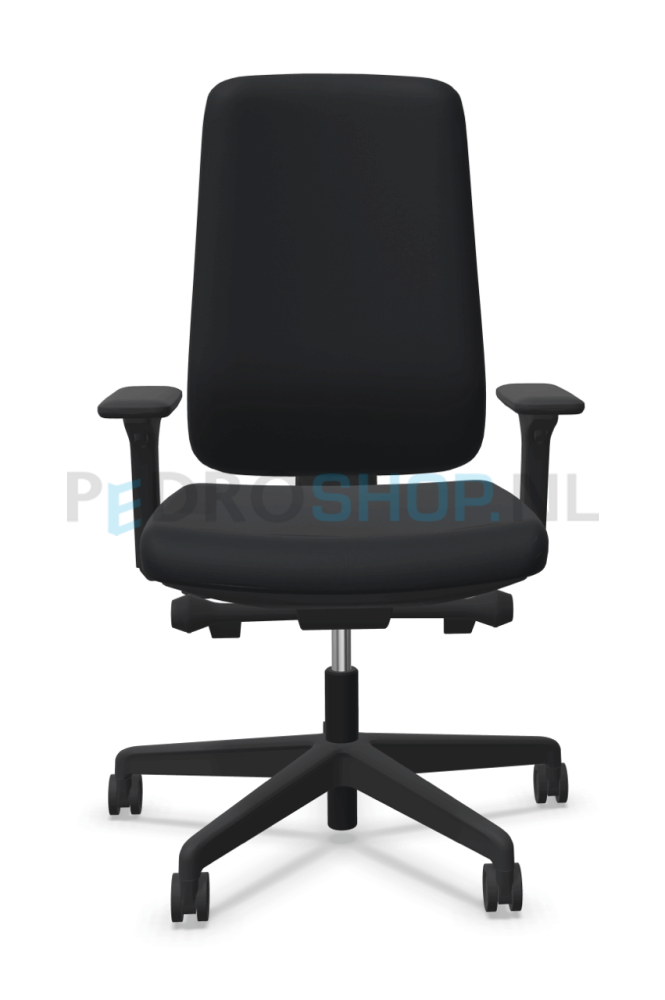 Bureaustoel VIASIT Prompt, zwart, kunststof rugkap zwart